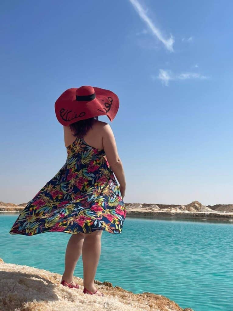 Bianca Johnson in Siwa Oasis Egypt. Midlife author